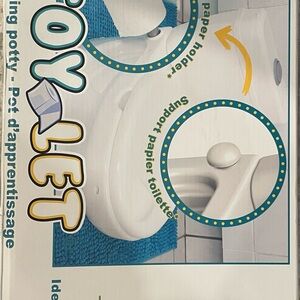 White Training Potty with Blue Accents